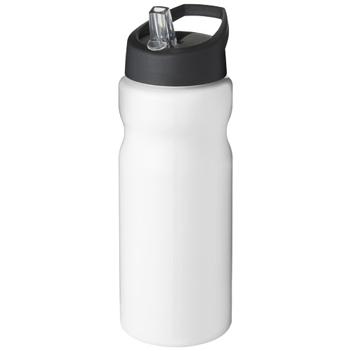 Bouteille de sport à couvercle 650ml personnalisée H2O Active® Base Blanc / Noir